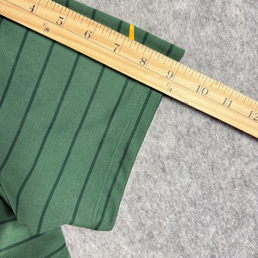 Nike Mens Polo Shirt M Dri Fit Green Bay Collared Short Sleeve Striped